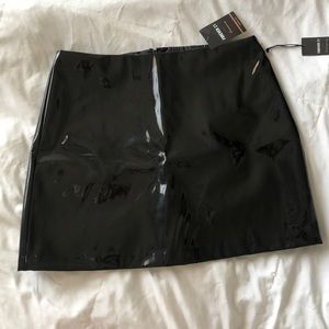 Forever 21 black patent leather skirt